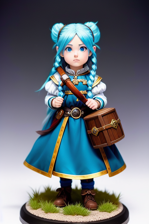 01901-1-full body shot photo of the most beautiful artwork in the world, a female halfling with really long light blue hair and hair wit