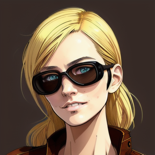 02965-3495952850-Portrait of a woman with a warm smile, wearing ((steampunk glasses)) and with blonde hair in a ponytail, leather armor, steampun